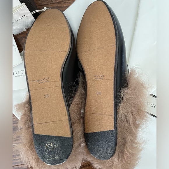 Gucci Wool Princetown Slippers Loafers 38 Black - Picture 8 of 8